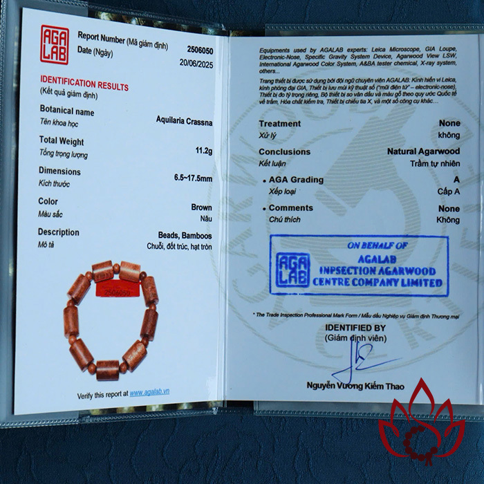 Vòng Trầm Hương Trụ Trúc | 12 Ly | Trầm Tốc Kiến Tự Nhiên Lâu Năm